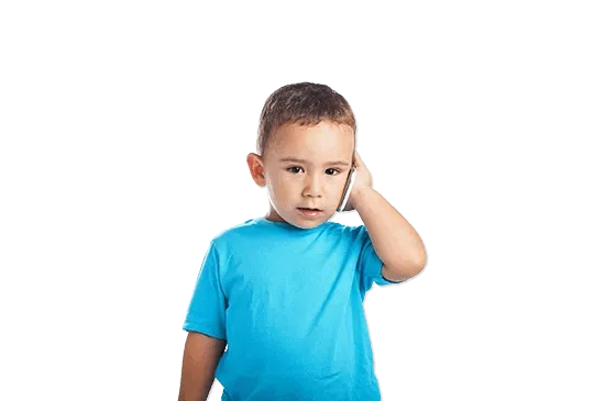 Jochie aan het bellen.